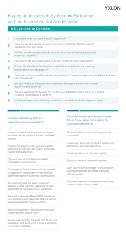 NDT inspection system purchase versus hiring inspection services. NDT inspection system purchase versus hiring inspection services.