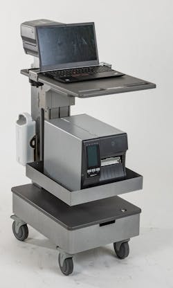 3. This industrial mobile workstation manufactured by Definitive Technology Group has a swappable battery. 3. This industrial mobile workstation manufactured by Definitive Technology Group has a swappable battery.