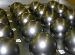 TRISO particles can be made into billiard-ball sized spheres (called pebbles) for used as fuel in high-temperature-gas or molten-salt-cooled reactors. TRISO particles can be made into billiard-ball sized spheres (called pebbles) for used as fuel in high-temperature-gas or molten-salt-cooled reactors.