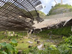 This image shows the damage done to the dish by a failed cable a few months ago. This image shows the damage done to the dish by a failed cable a few months ago.