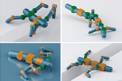 The RoboGrammar system creates arthropod-inspired robots for traversing a variety of terrains. Pictured are several robot designs generated with RoboGrammar.