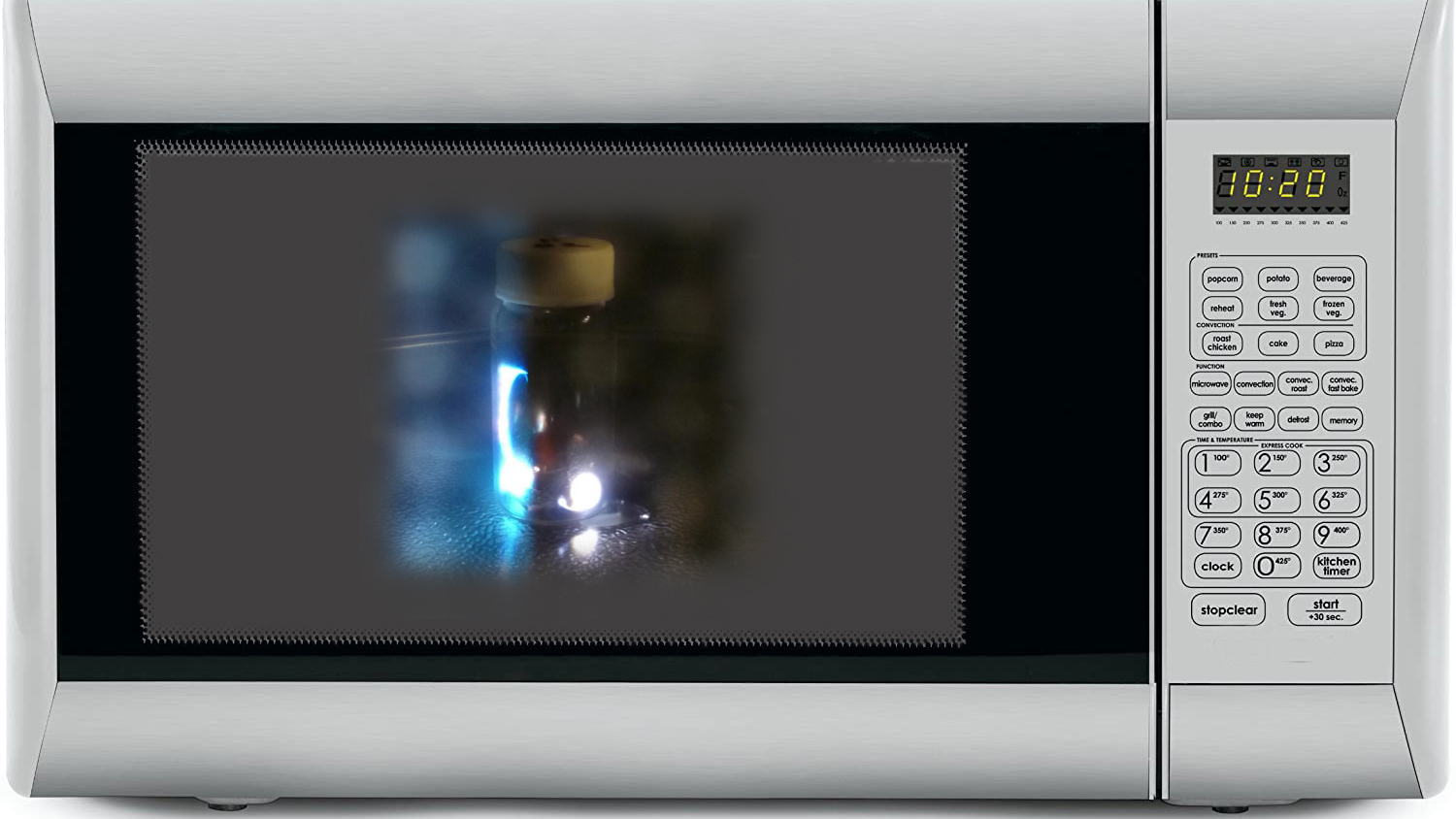 Glass vial in microwave