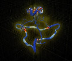 A new modeling approach allows engineers to simulate an entire vortex collision without needing to do extensive data processing on a supercomputer. A new modeling approach allows engineers to simulate an entire vortex collision without needing to do extensive data processing on a supercomputer.