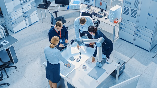 Engineers collaborating