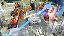 Robots assembling car Robots assembling car