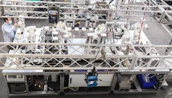 The Boyce Technologies mask work cell is designed on a small footprint to be fast and highly configurable, as well as easily adaptable to make masks for a variety of medical procedures. The Boyce Technologies mask work cell is designed on a small footprint to be fast and highly configurable, as well as easily adaptable to make masks for a variety of medical procedures.