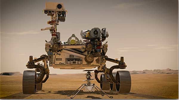 The Perseverance rover and Ingenuity drone are exploring the surface of Mars.