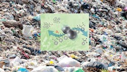 Polystyrene superimposed over image of landfill Polystyrene superimposed over image of landfill