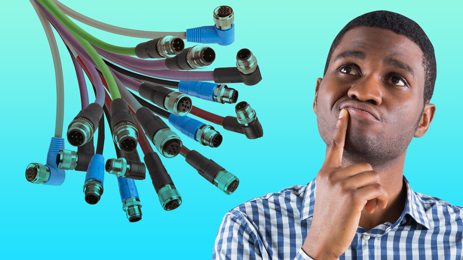Man contemplating a connector bouquet