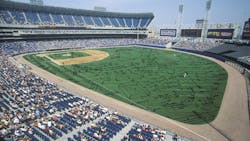 Baseball diamond covered with formulas Baseball diamond covered with formulas