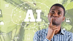 Artist's rendition of a man pondering AI Artist's rendition of a man pondering AI