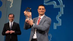 Thomas Fechner accepts the 2021 Hermes Award Thomas Fechner accepts the 2021 Hermes Award