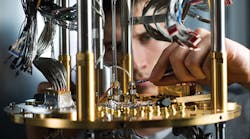 Person working on quantum computer
