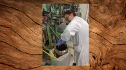 Berkeley Lab researcher inset over wood background
