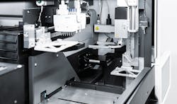 Several Festo dosing heads and handling components are used in the NPG machine to speed sample testing. Several Festo dosing heads and handling components are used in the NPG machine to speed sample testing.