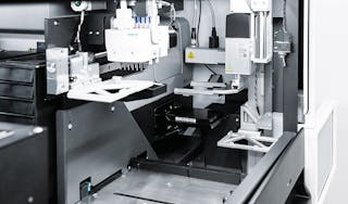 Several Festo dosing heads and handling components are used in the NPG machine to speed sample testing.