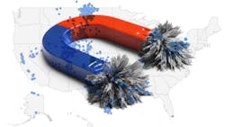 Magnet Superimposed Over Map Of The Us Magnet Superimposed Over Map Of The Us