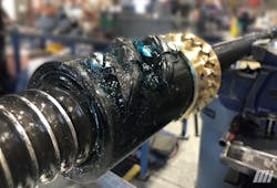 The maximum speed for a 1-in. diameter screw like this one will vary greatly depending on length—ranging from 2,938 RPM at 36 in. and 184 RPM at 144 in. (rated at 80% of its critical speed, simple supports). Values can be referenced in the Machinery Handbook. The maximum speed for a 1-in. diameter screw like this one will vary greatly depending on length—ranging from 2,938 RPM at 36 in. and 184 RPM at 144 in. (rated at 80% of its critical speed, simple supports). Values can be referenced in the Machinery Handbook.