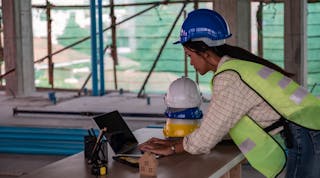 Woman engineer at construction site
