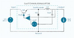 3. Basic schematic of buck-switching regulator. 3. Basic schematic of buck-switching regulator.