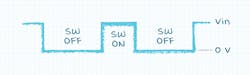 4. Switch node voltage waveform. 4. Switch node voltage waveform.