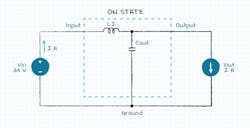 5. Buck regulator during on-time. 5. Buck regulator during on-time.
