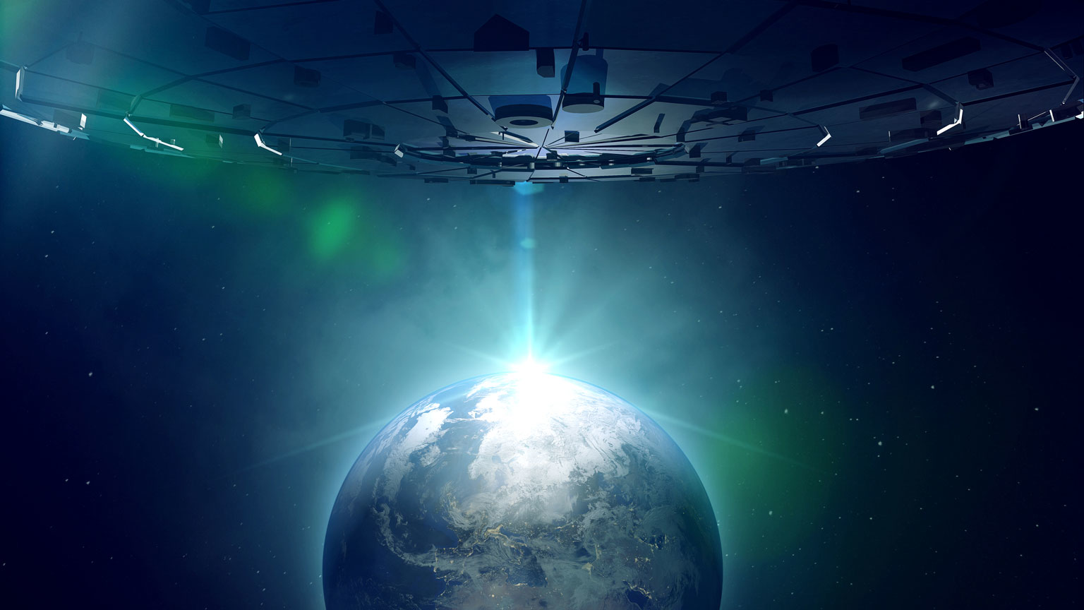 Spaceship over Earth