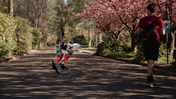 Cassie the robot in action Cassie the robot in action