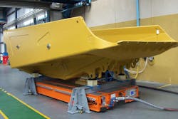 AeroGo builds remote controlled transports (orange) that utilize airbags/air casters for moving heavy loads.