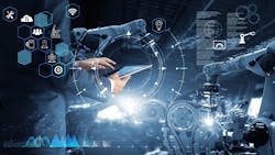 Artist's rendition of the IIoT and robotics Artist's rendition of the IIoT and robotics