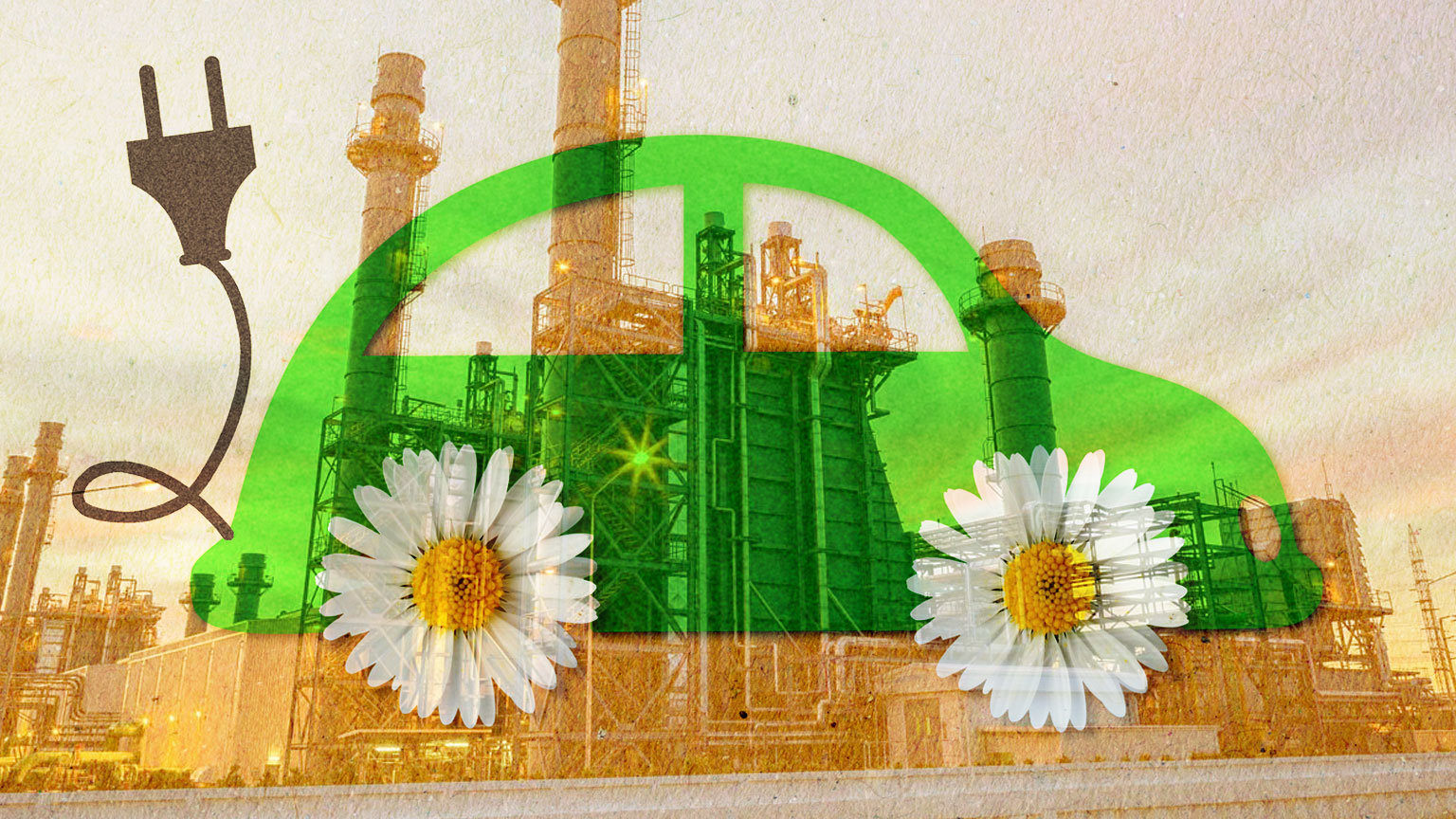 Artist's rendition of green electric car