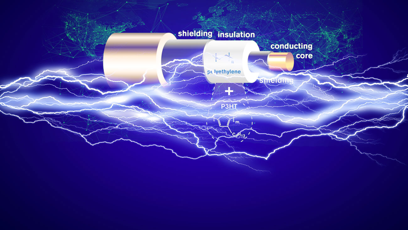 HVDC cable schematic superimposed over electricity