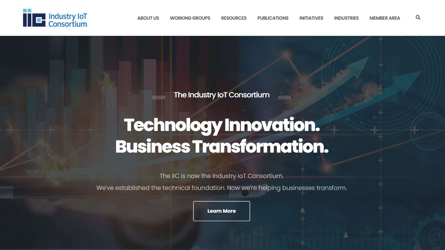 Industry IoT Consortium homepage screenshot