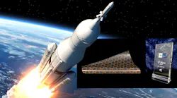 Collage of rocket, sensor film and trophy
