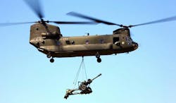 The CH-47 is one of the only aircraft that can ferry howitzers to frontline positions without needing airfields or landing facilities to either pickup or deliver the large guns to remote locations. The CH-47 is one of the only aircraft that can ferry howitzers to frontline positions without needing airfields or landing facilities to either pickup or deliver the large guns to remote locations.