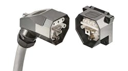 Harting’s proposal for an industrial DC connector with AC/DC power, signals, Ethernet/data and autonomous interlock. Harting’s proposal for an industrial DC connector with AC/DC power, signals, Ethernet/data and autonomous interlock.