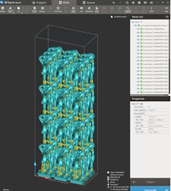High-density vertical stacking in 3D Systems’ 3D Sprint® enables batch-run production on its Figure 4 technology. High-density vertical stacking in 3D Systems’ 3D Sprint® enables batch-run production on its Figure 4 technology.