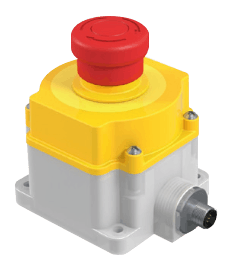 Figure 3: Emergency stop button with OSSD outputs. Figure 3: Emergency stop button with OSSD outputs.