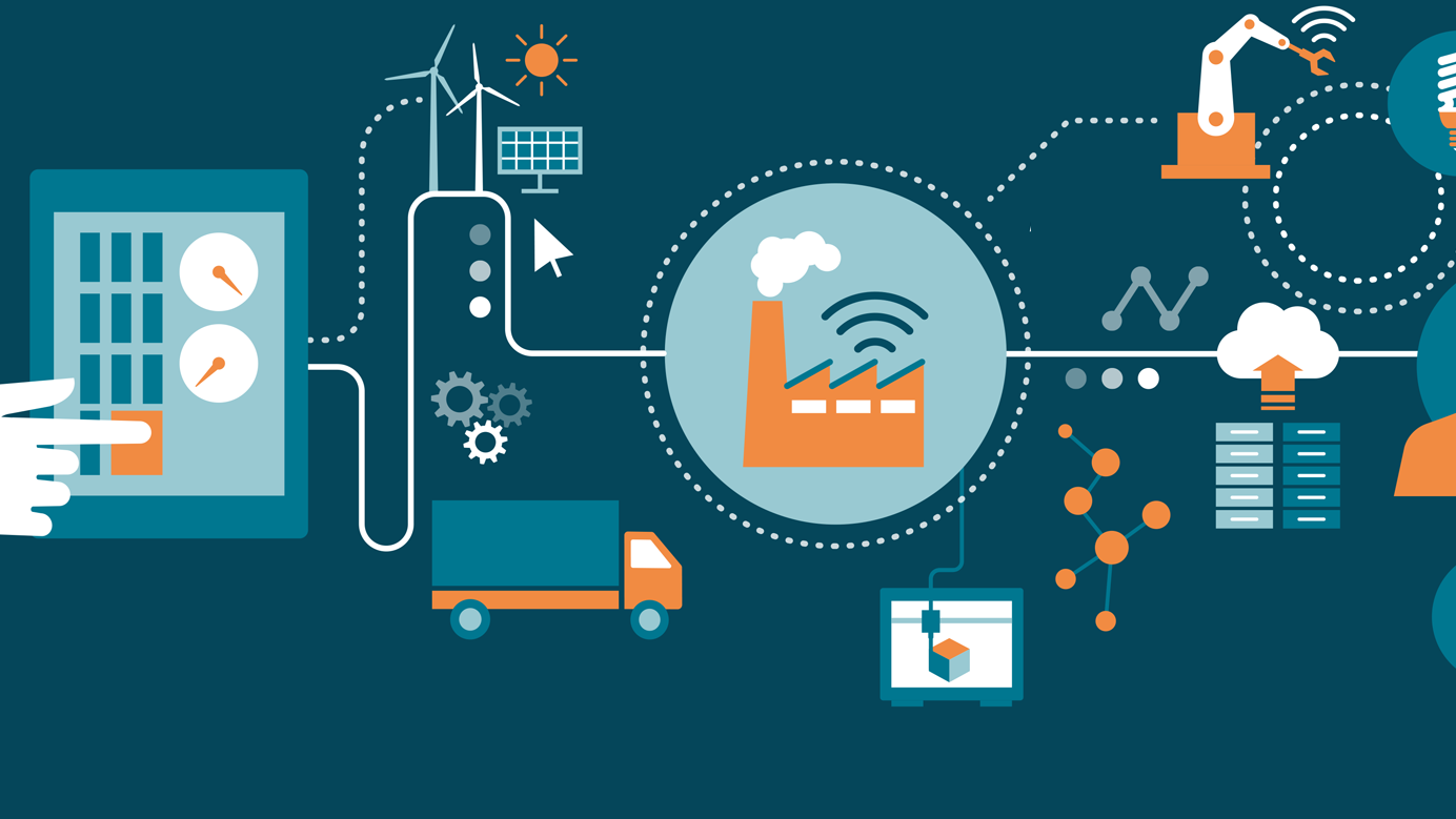 Artist's representation of smart industry