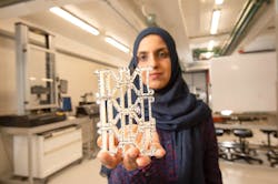 Dr. Tatheer Zahra was inspired by a material used in running shoes and memory foam pillows to design a 3D-printed product that could help protect buildings from collision damage and other high-impact forces. Dr. Tatheer Zahra was inspired by a material used in running shoes and memory foam pillows to design a 3D-printed product that could help protect buildings from collision damage and other high-impact forces.