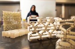 At scale, composites embedded with auxetic material geometries could theoretically resist high impact or shock energy caused by gas explosions, earthquakes, wind forces and car collisions. At scale, composites embedded with auxetic material geometries could theoretically resist high impact or shock energy caused by gas explosions, earthquakes, wind forces and car collisions.