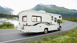 Recreational vehicle on the road Recreational vehicle on the road