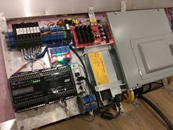 An AutomationDirect BRX PLC orchestrates all camper monitoring and control functionality, and it interfaces with the electrical systems using sensors and solid-state relays. An AutomationDirect BRX PLC orchestrates all camper monitoring and control functionality, and it interfaces with the electrical systems using sensors and solid-state relays.