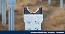 The solar tracker includes unique pedestal bearings from igus that connects the profiles of the PV system along with a metal bracket manufactured by ZIMMERMANN. The solar tracker includes unique pedestal bearings from igus that connects the profiles of the PV system along with a metal bracket manufactured by ZIMMERMANN.