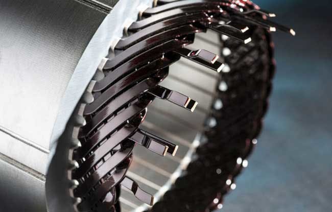 Stator with hairpin winding from the pilot phase of the AgiloDrive research project at KIT.