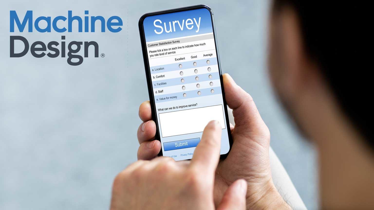 Person taking a survey on a smartphone