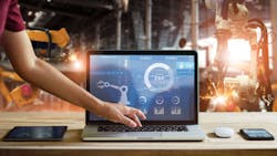 Engineer touching laptop Engineer touching laptop