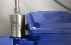 The Ultra-Trak 750 bearing condition & lubrication monitoring transmitter is an ultrasound sensor that interfaces plant control and monitoring systems for early warning of bearing failures and lubrication issues. The Ultra-Trak 750 bearing condition & lubrication monitoring transmitter is an ultrasound sensor that interfaces plant control and monitoring systems for early warning of bearing failures and lubrication issues.