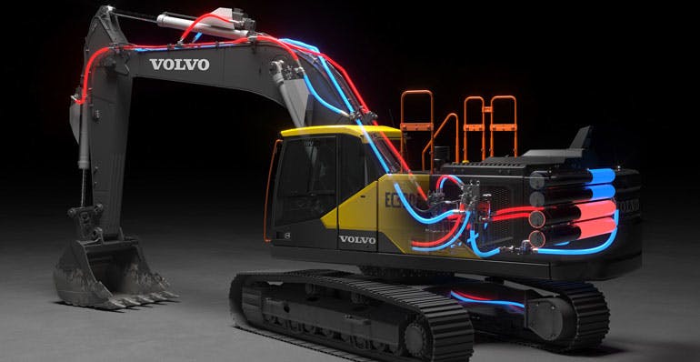 Volvo&rsquo;s ground-breaking electrohydraulic system achieved radical improvements in energy efficiency.