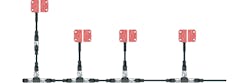 Figure 5: The SRF safety RFID sensors are daisy chained using the M12 pluggable system. Figure 5: The SRF safety RFID sensors are daisy chained using the M12 pluggable system.